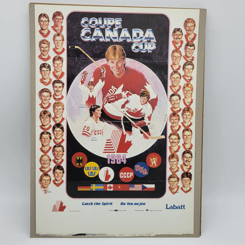 1984 Coupe Canada Cup hockey poster featuring Wayne Gretzky and international teams