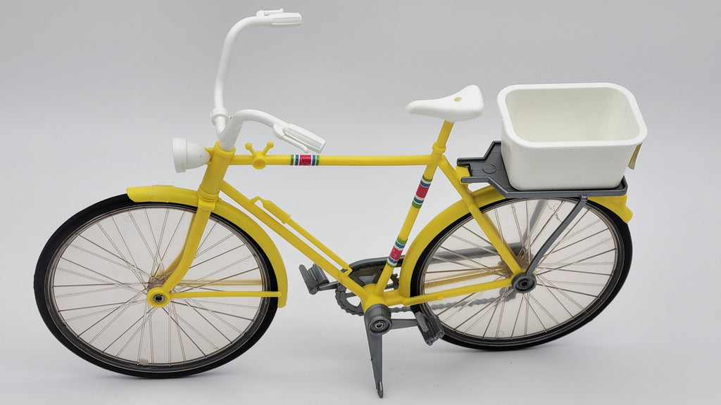 Vintage Barbie Ten Speeder yellow bicycle side view