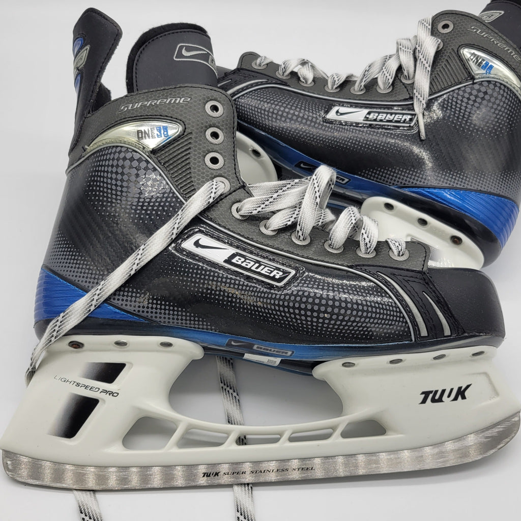 Bauer Supreme One35 SR hockey skates side view with TUUK Lightspeed Pro holders