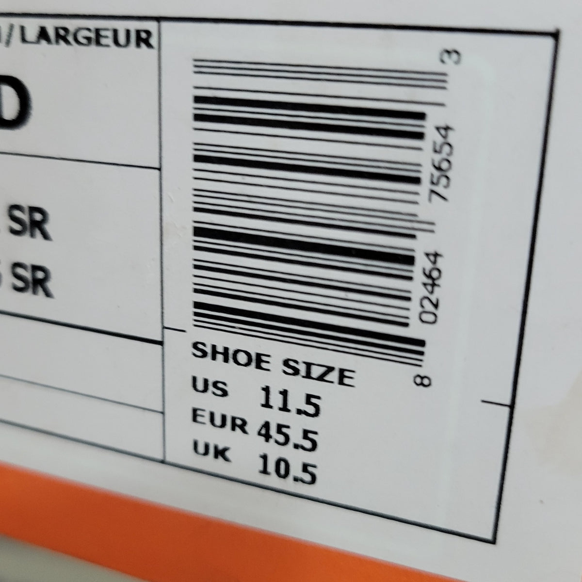 Bauer Supreme One35 skate size label US shoe 11.5 EU 45.5 UK 10.5
