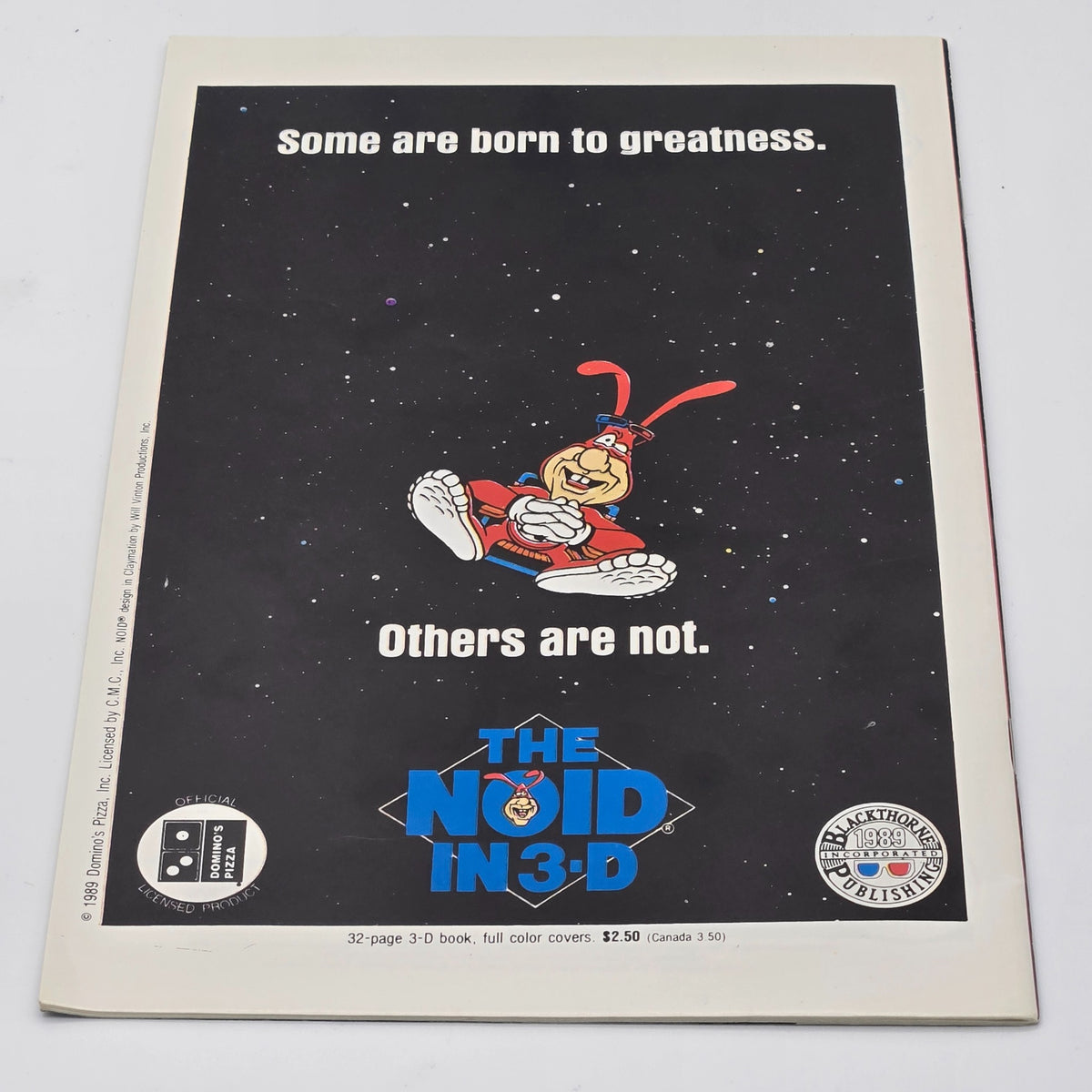 Michael Jackson Moonwalker 3-D comic book back cover