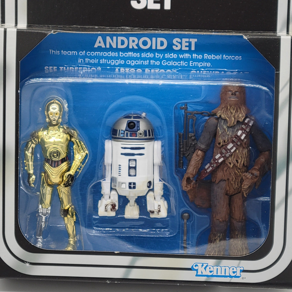 Star Wars Android Set C-3PO R2-D2 Chewbacca close-up