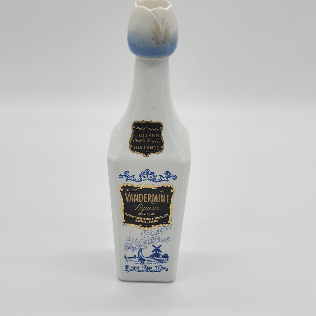 Vintage Vandermint liqueur ceramic bottle front